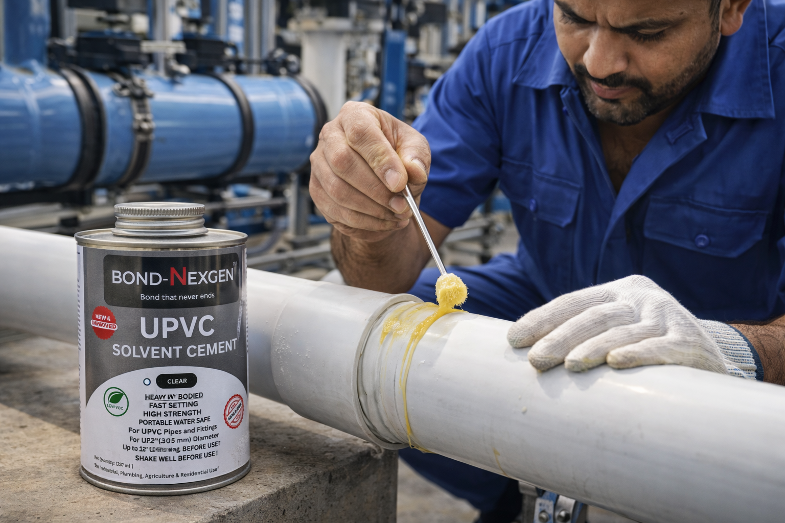 Heavy Bodied UPVC Solvent Cement Application